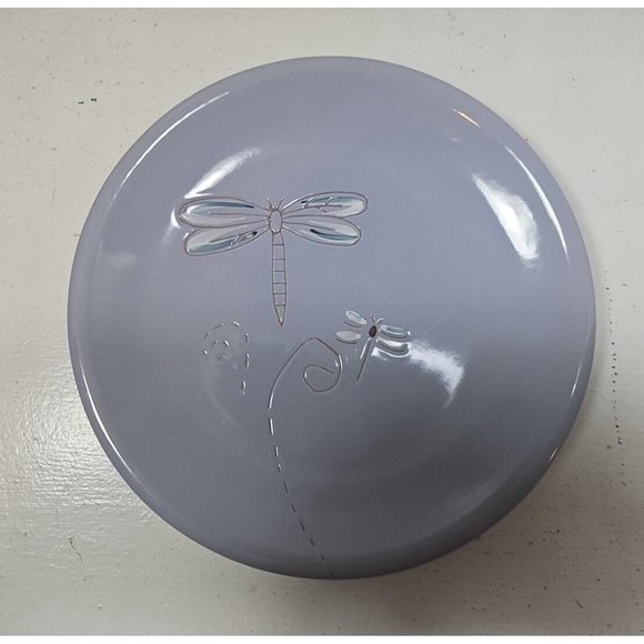 Set Of 2 Garden Ridge Pottery Plates 8 1/2" round Bee Yellow Dragonfly Purple - Picture 6 of 7